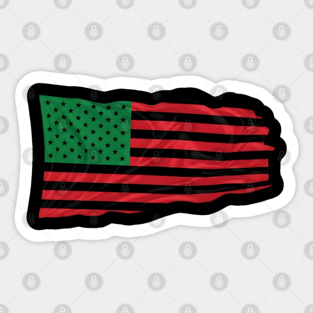 Pan-African American Flag - Red, Black, and Green Unity Sticker by UrbanLifeApparel
